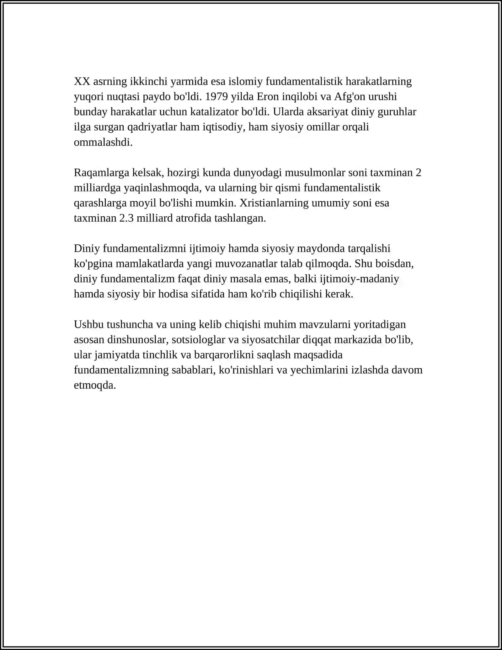 DINIY FUNDAMENTALIZM RADIKALIZM VA TERRORIZMNING TARIXI VA YÓNALISHLARI 4