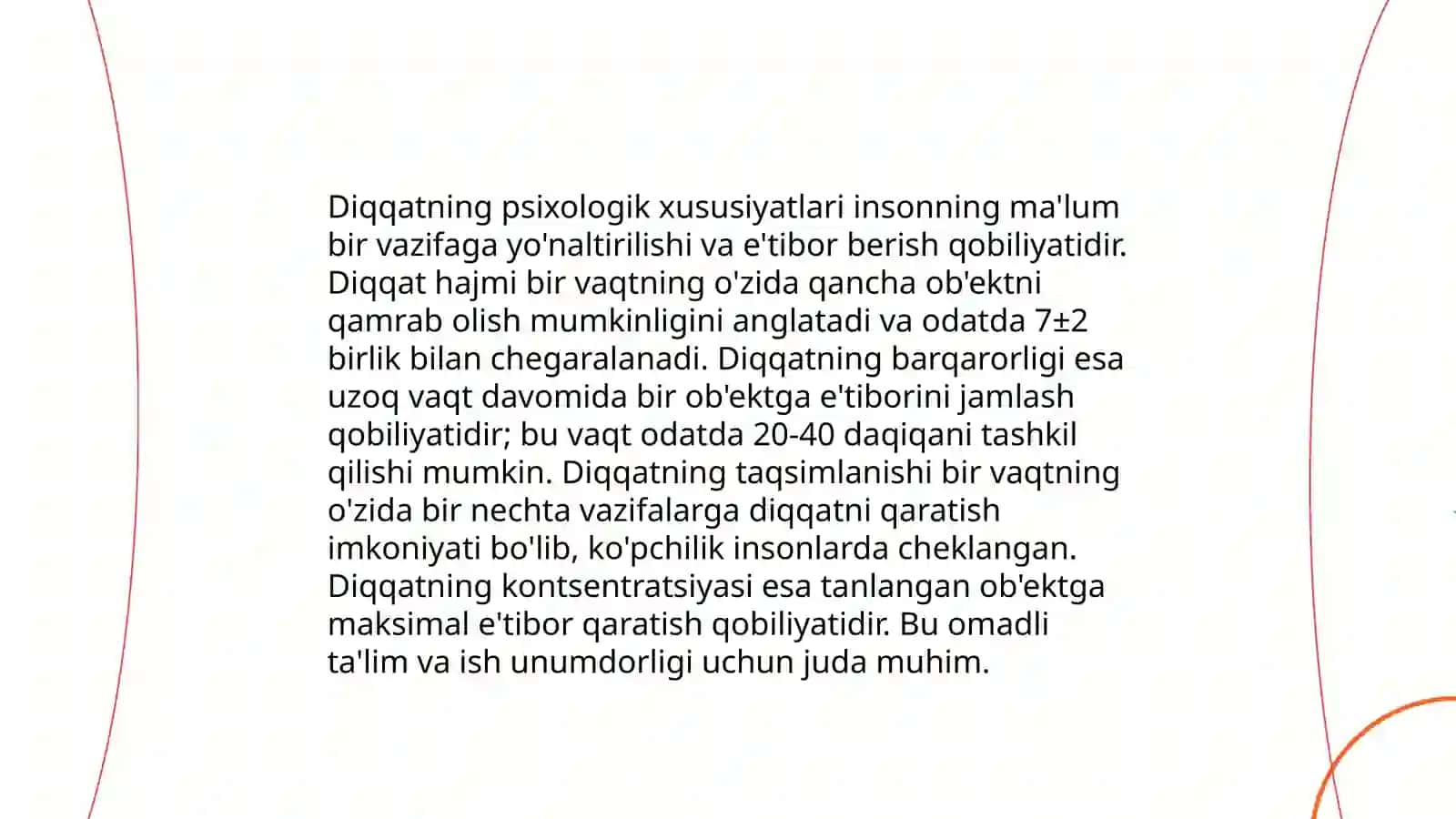 Diqqat haqida tushuncha va uning nerv-fiziologik asoslari 4