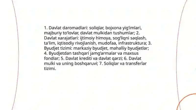 Davlat moliyasi va uning tarkibiy tuzilishi 4