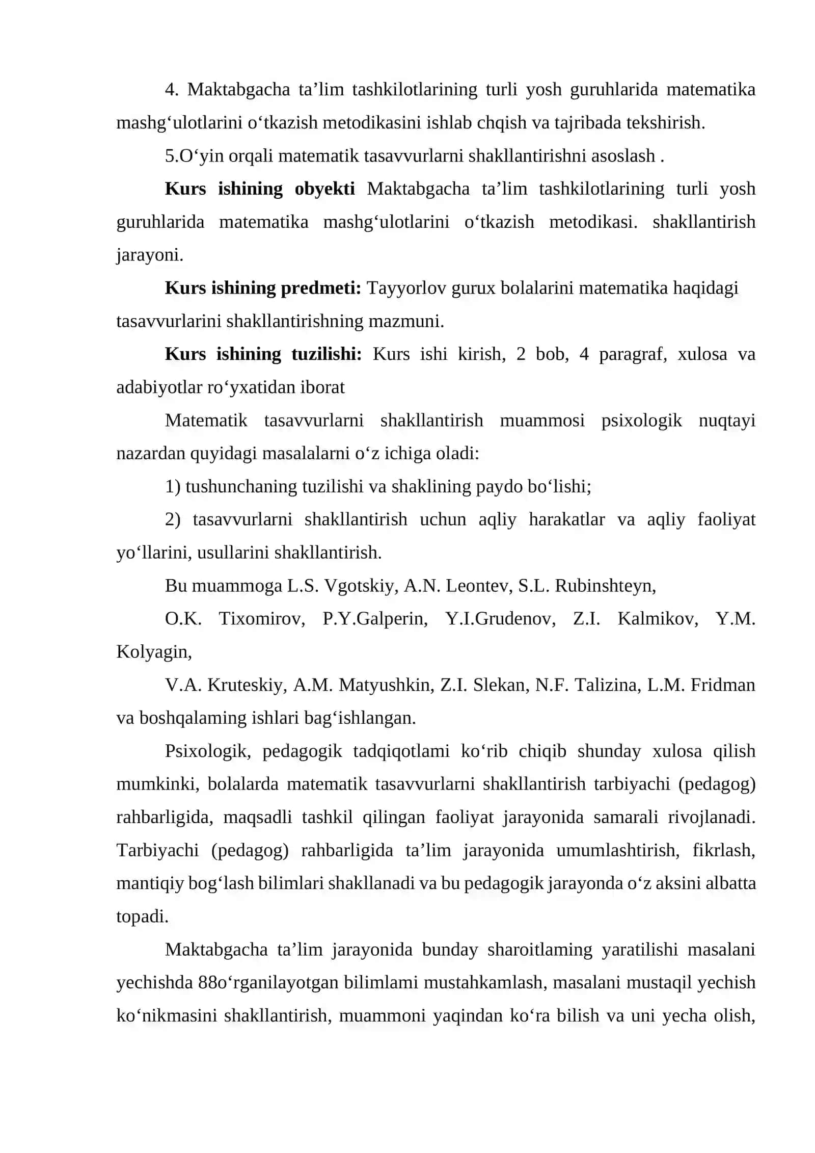 MAKTABGACHA TA'LIM YOSH DAGI BOLALARDA MATEMATIK TUSHUNCHALARNI RIVOJLANTIRISH METODIKASI 4