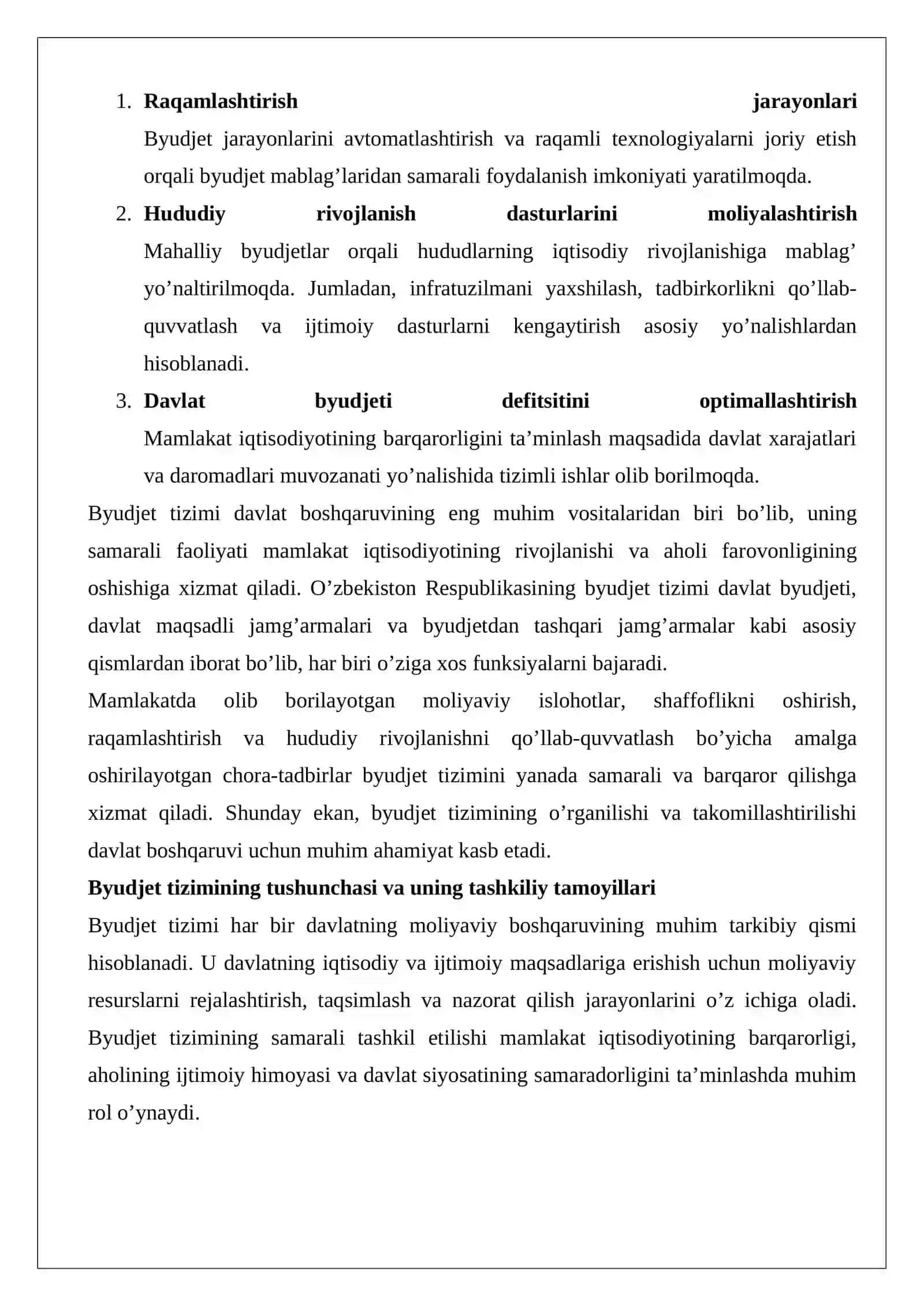 Byudjet tizimining tashkiliy tamoyillari, byudjet tizimi byudjetlari 4