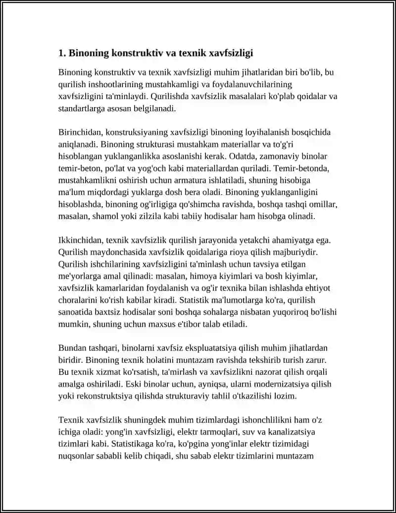 Binoning konstruktiv va texnik xavfsizligi 4