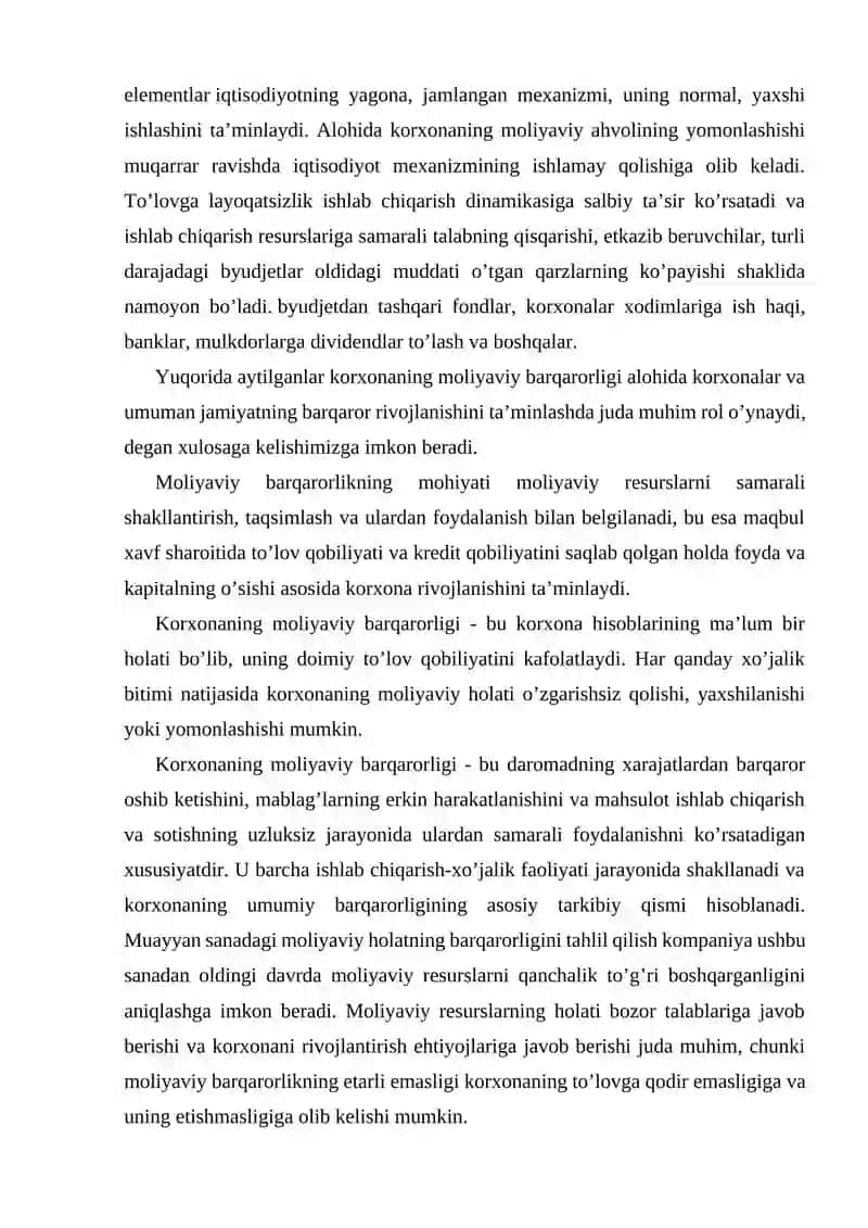 KORXONANI MOLIYAVIY BARQARORLIGINI TAHLILI 4