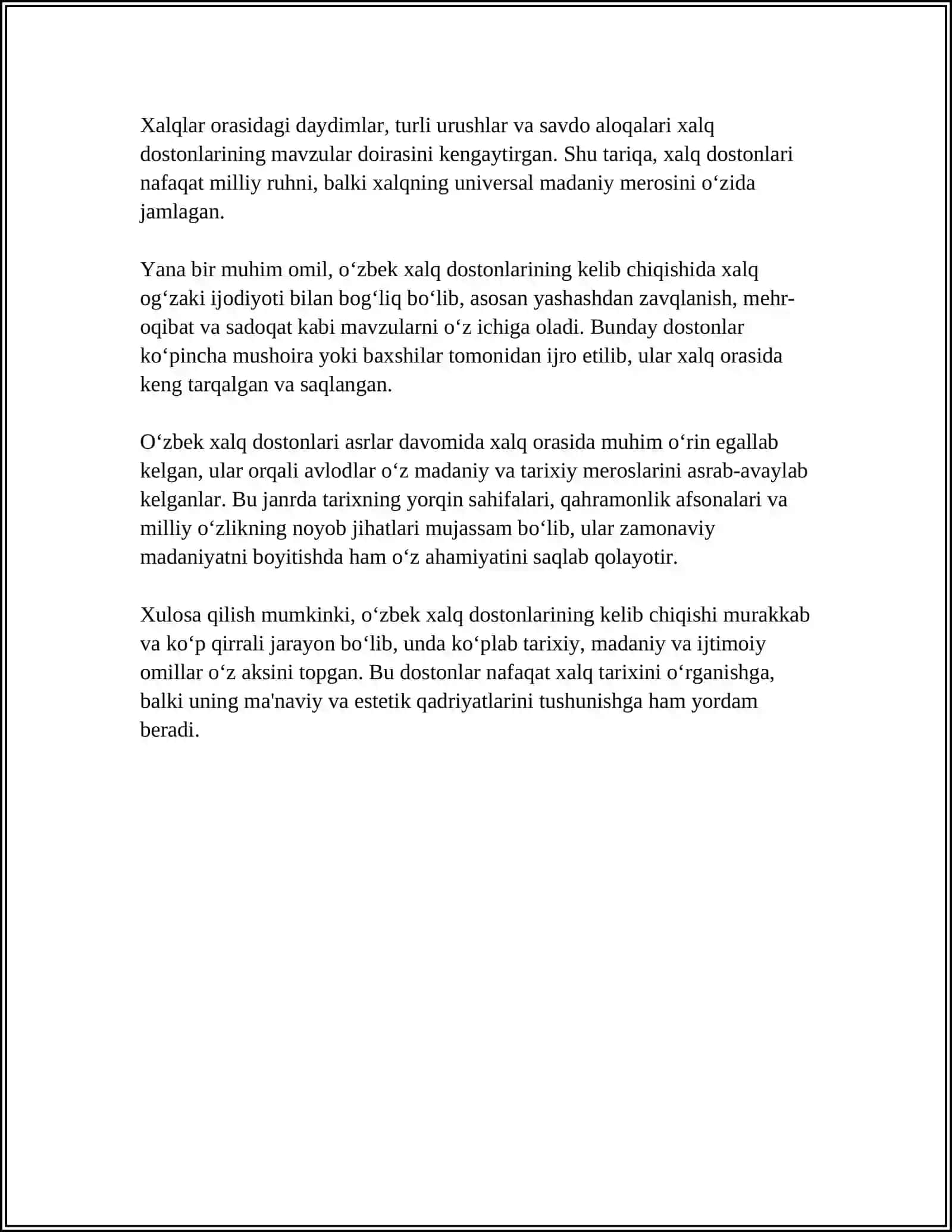 XALQ DOSTONLARINING VARIANTLARI HAQIDA REFERAT YOZISH 4