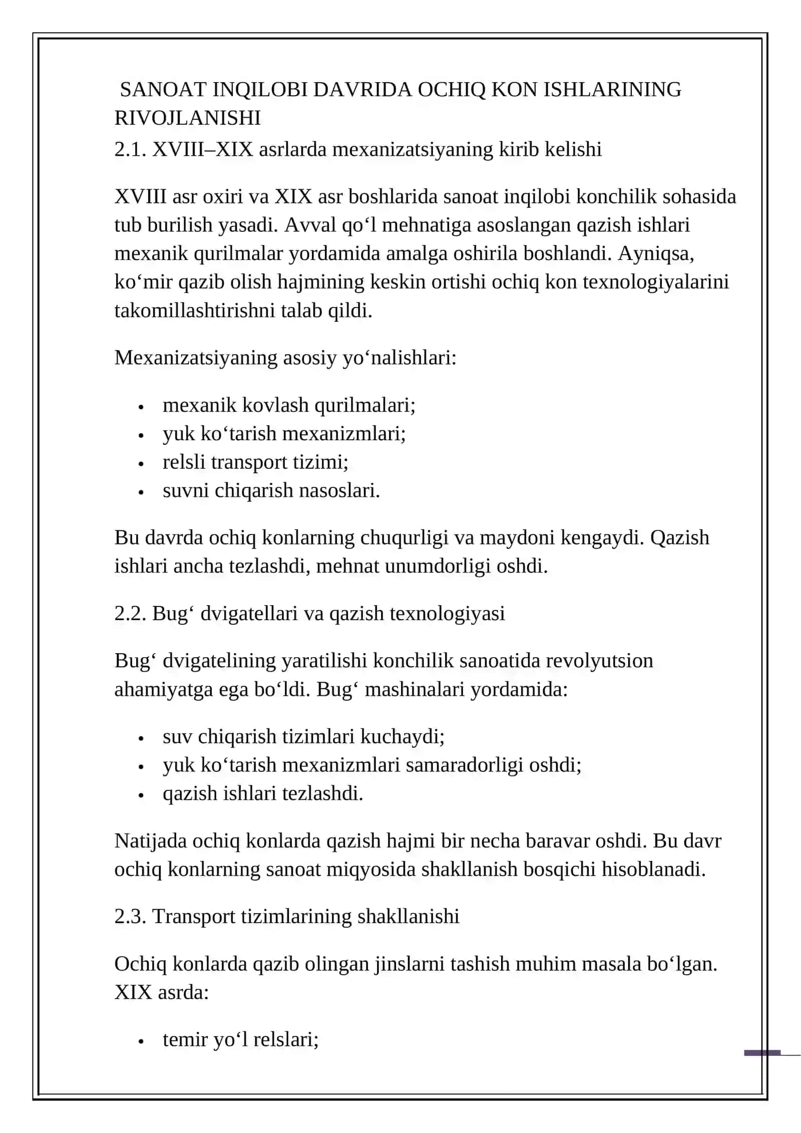 OCHIQ KON QAZISH USULLARINING RIVOJLANISH TARIXI 4