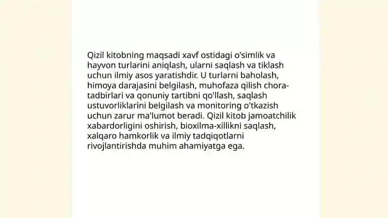 Qizil kitob va uning ahamiyati 4