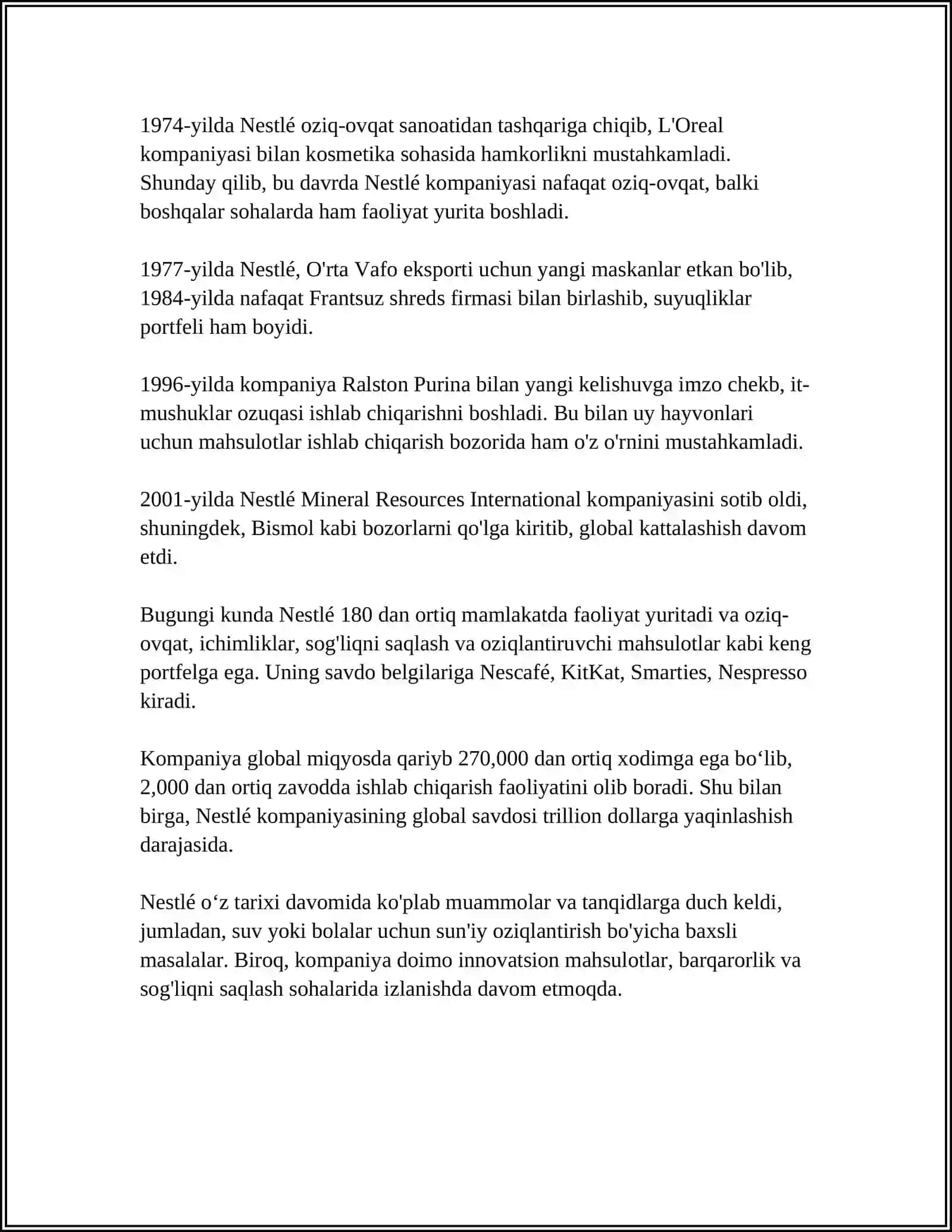 NESTLE KOMPANIYASI 4