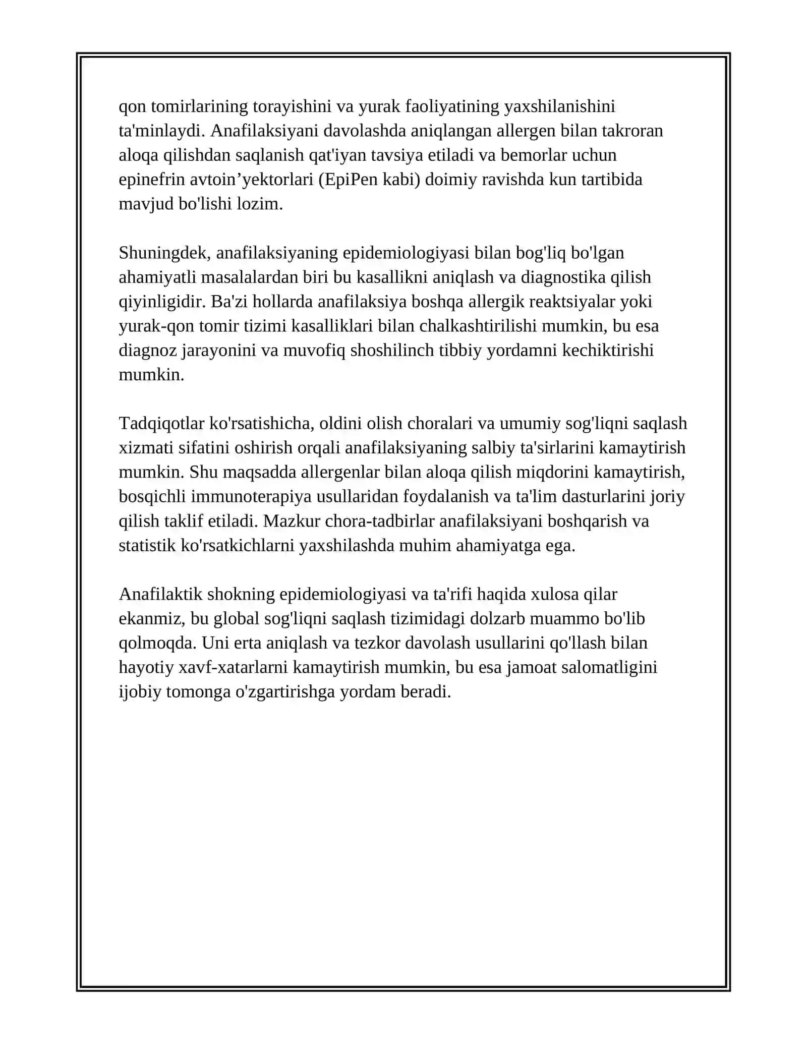 ANAFILAKTIK SHOK VA UNI DAVOLASH 4