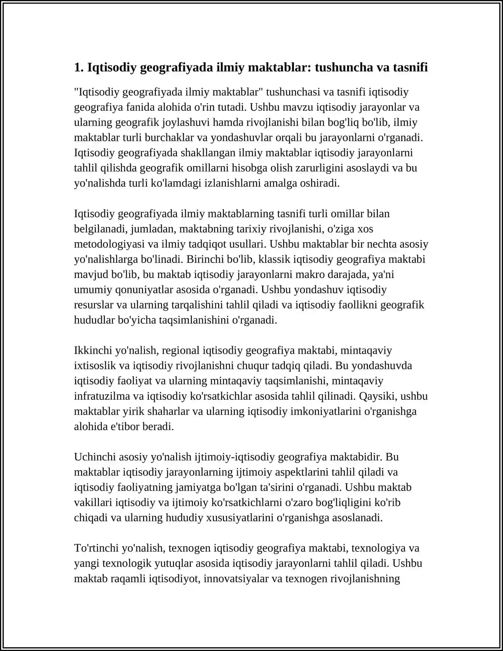 Iqtisodiy Geografiyada Shakllangan Ilmiy Maktablar 4