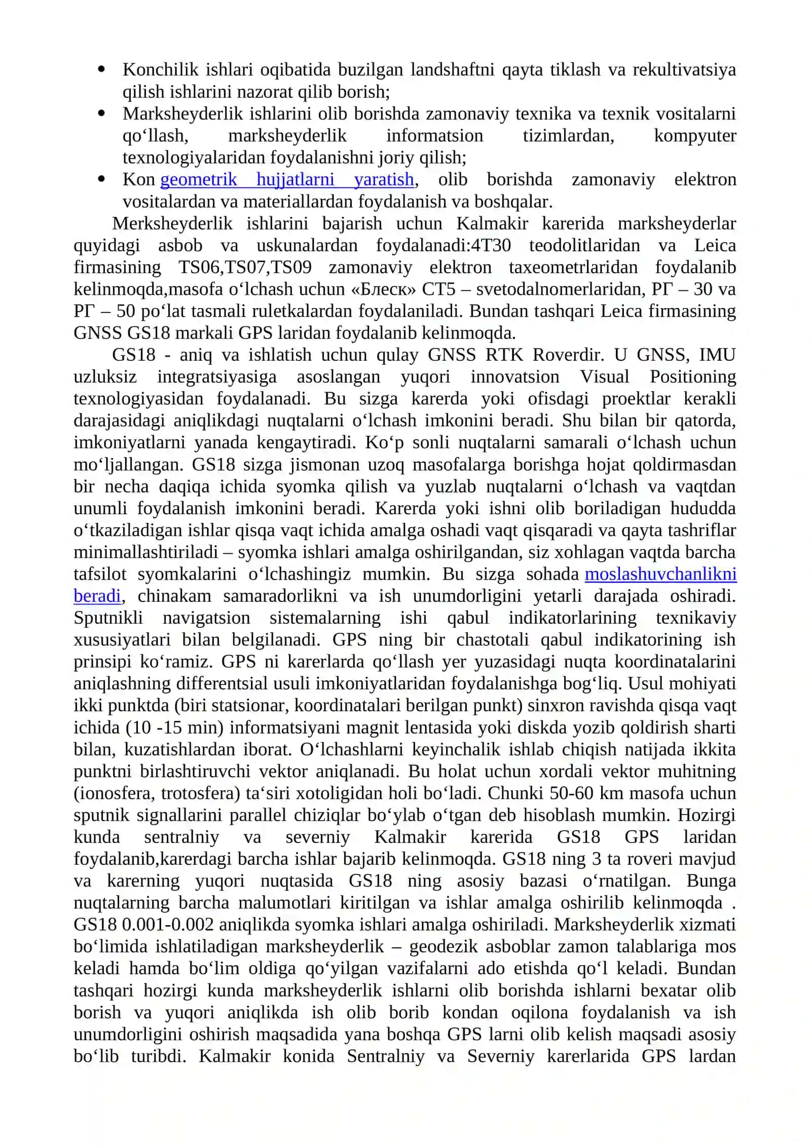 Konlarni ochiq usulda qazib olishda marksheyderlik ishlari 4