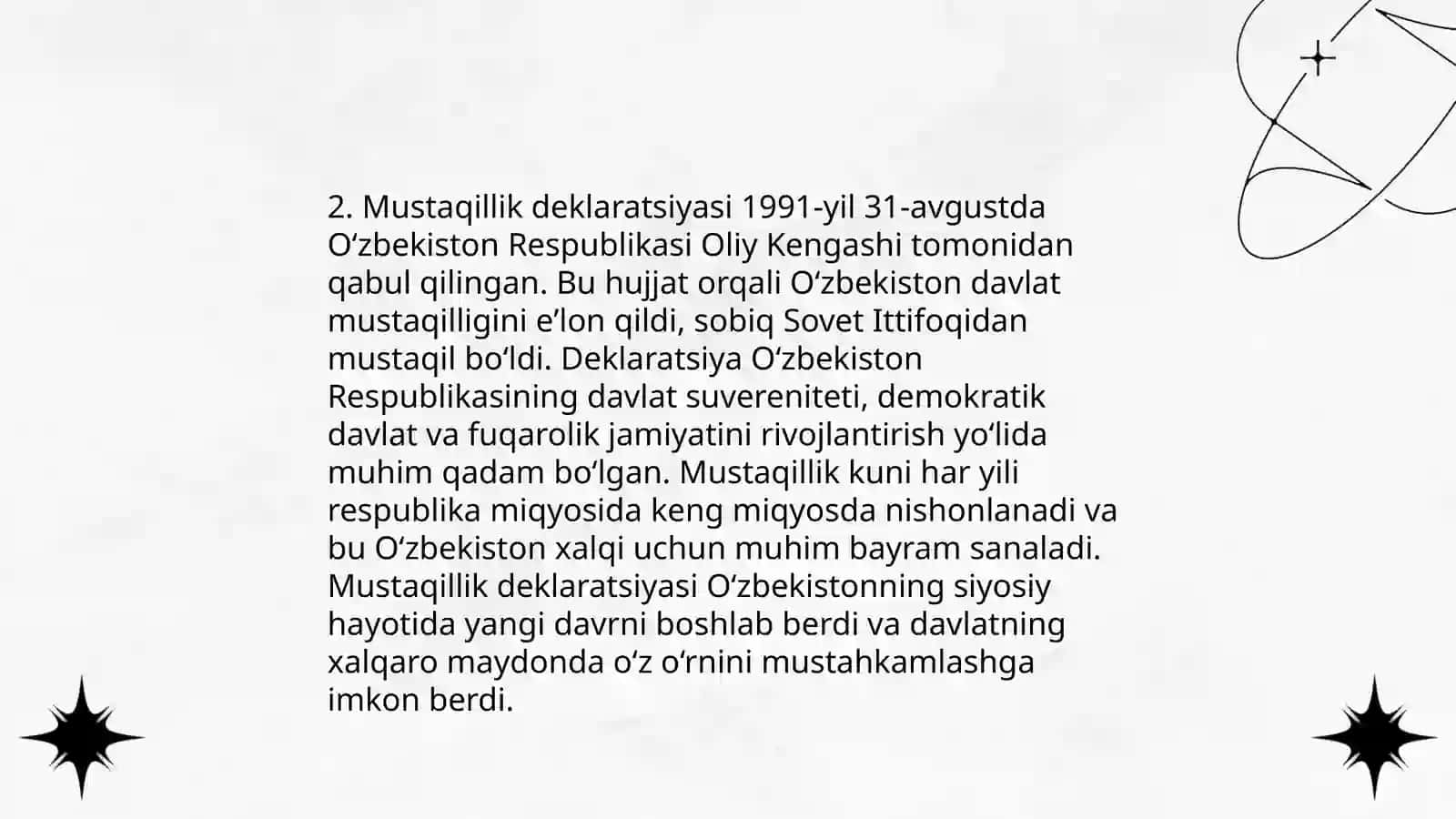 Mustaqil Oʻzbekiston Respublikasining tashkil topishi va uning tarixiy ahamiyati 4