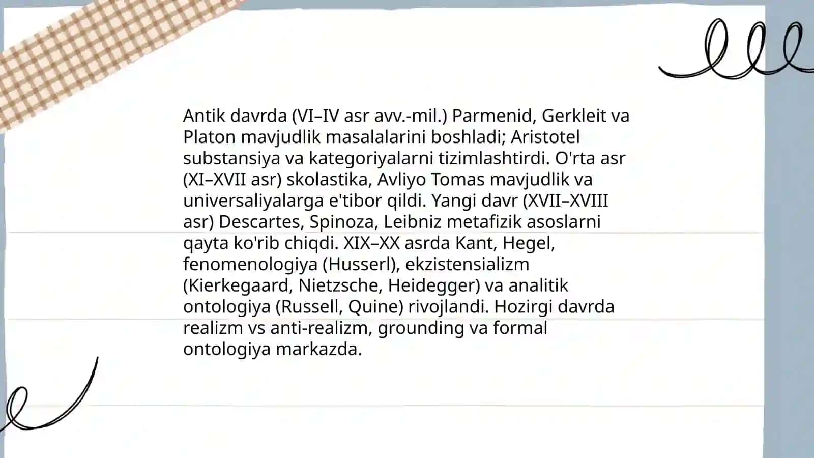Mavjudlik nazariyalari ontologiyasi va tahlili 4