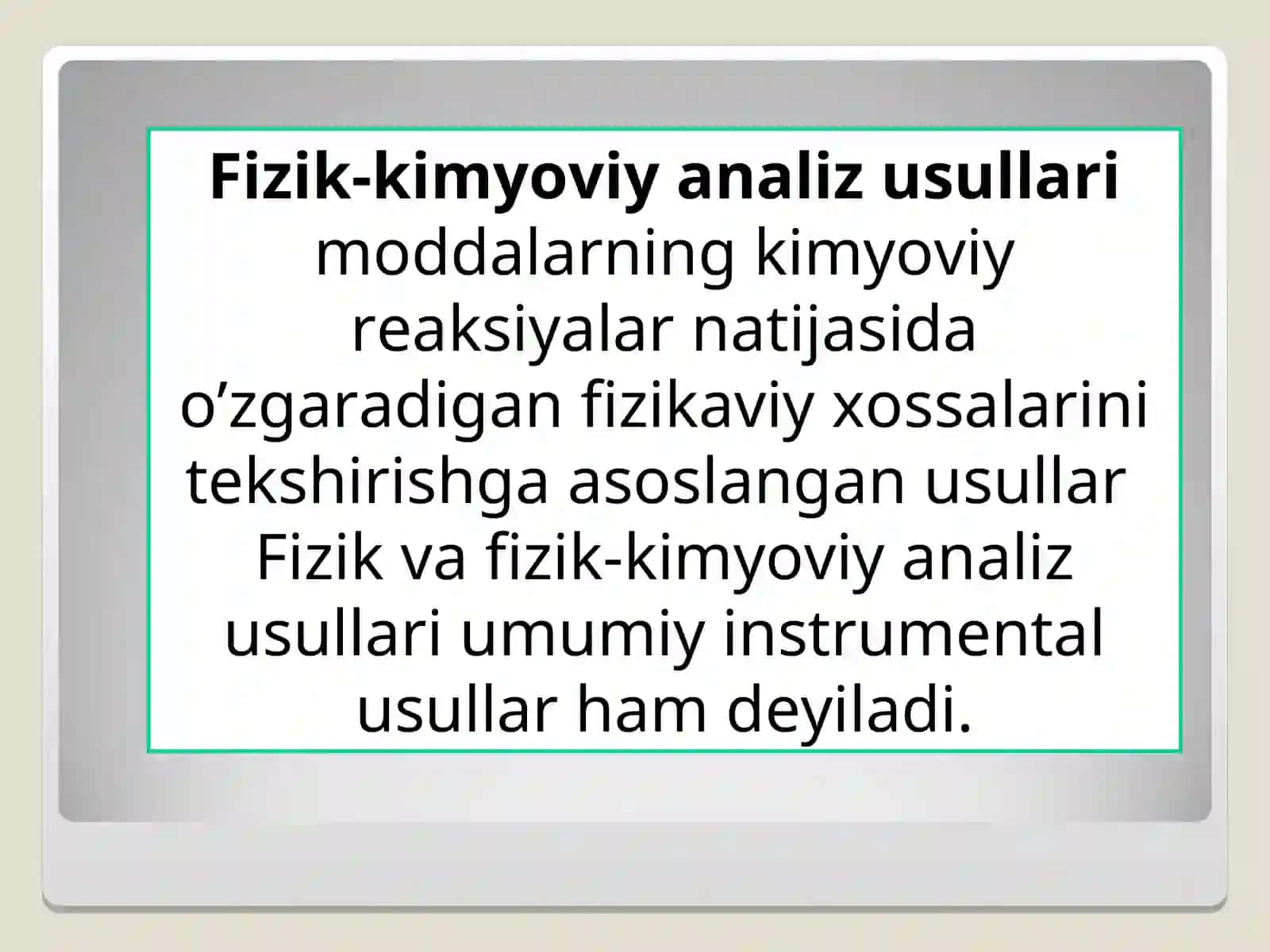 Kimyoviy analiz usullari va ularning qishloq xoʻjaligi qoʻllanilishi 4