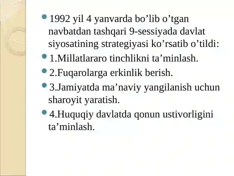 Mustaqil O‘zbekiston Respublikasi Tashkil Topishining Tarixiy Ahamiyati 4