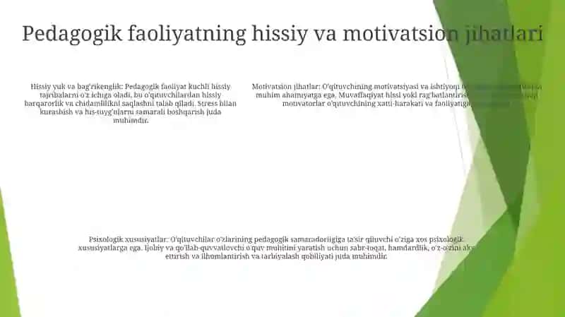 Pedogogik Faoliyatning Psixologik Xususyatlari 4