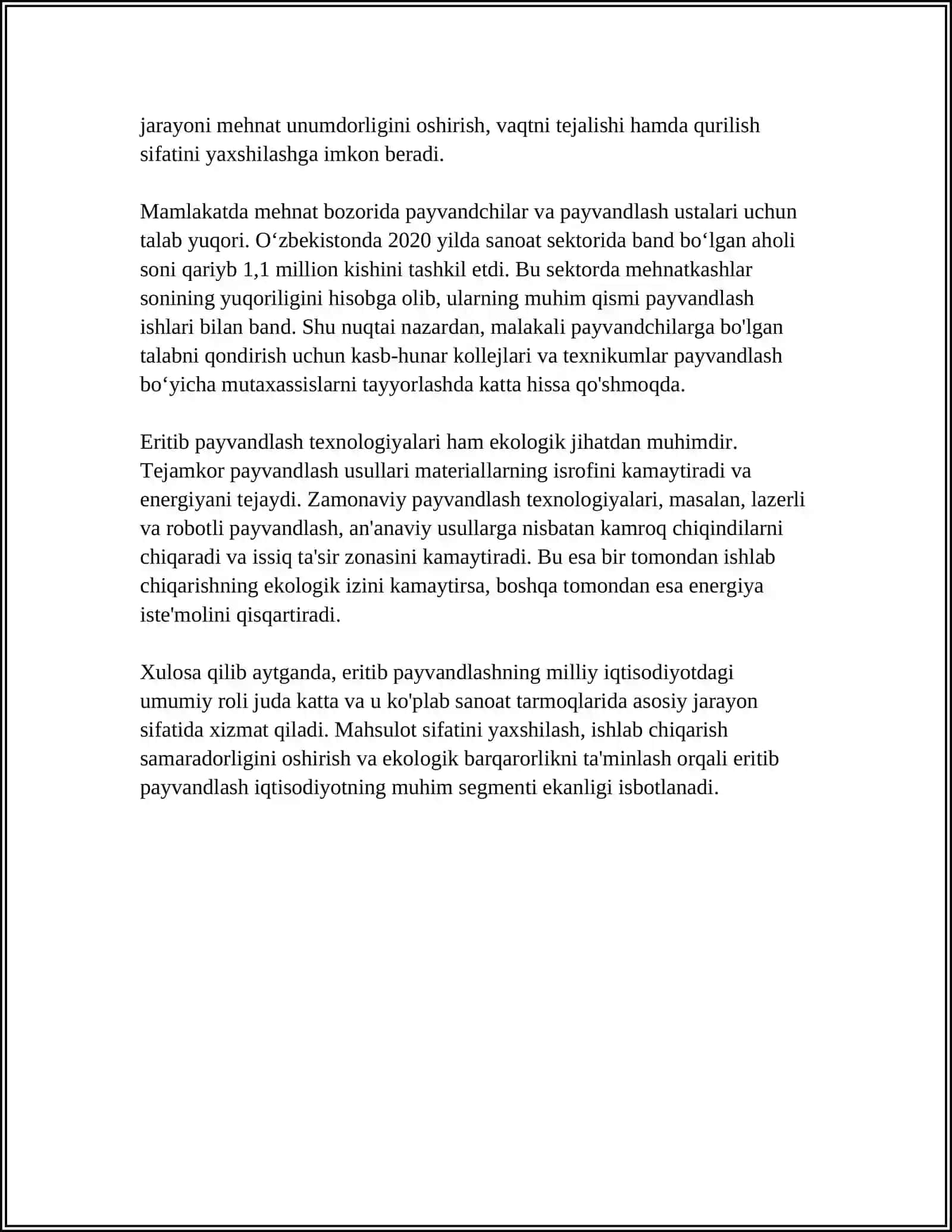 ERITIB PAYVANDLASHNING RESPUBLIKA XALQ XO’JALIGIDA TUTGAN O’RNI 4