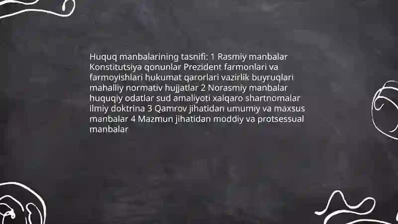 Huquq manbalari tushunchasi 4