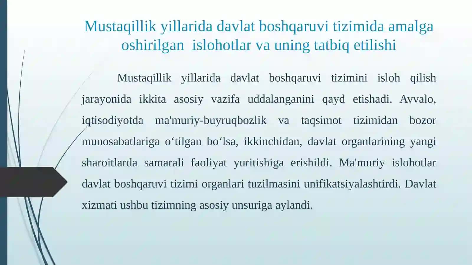 Boshqaruv tizimida islohotlar hokimlikliklarning tashkil topishi 4