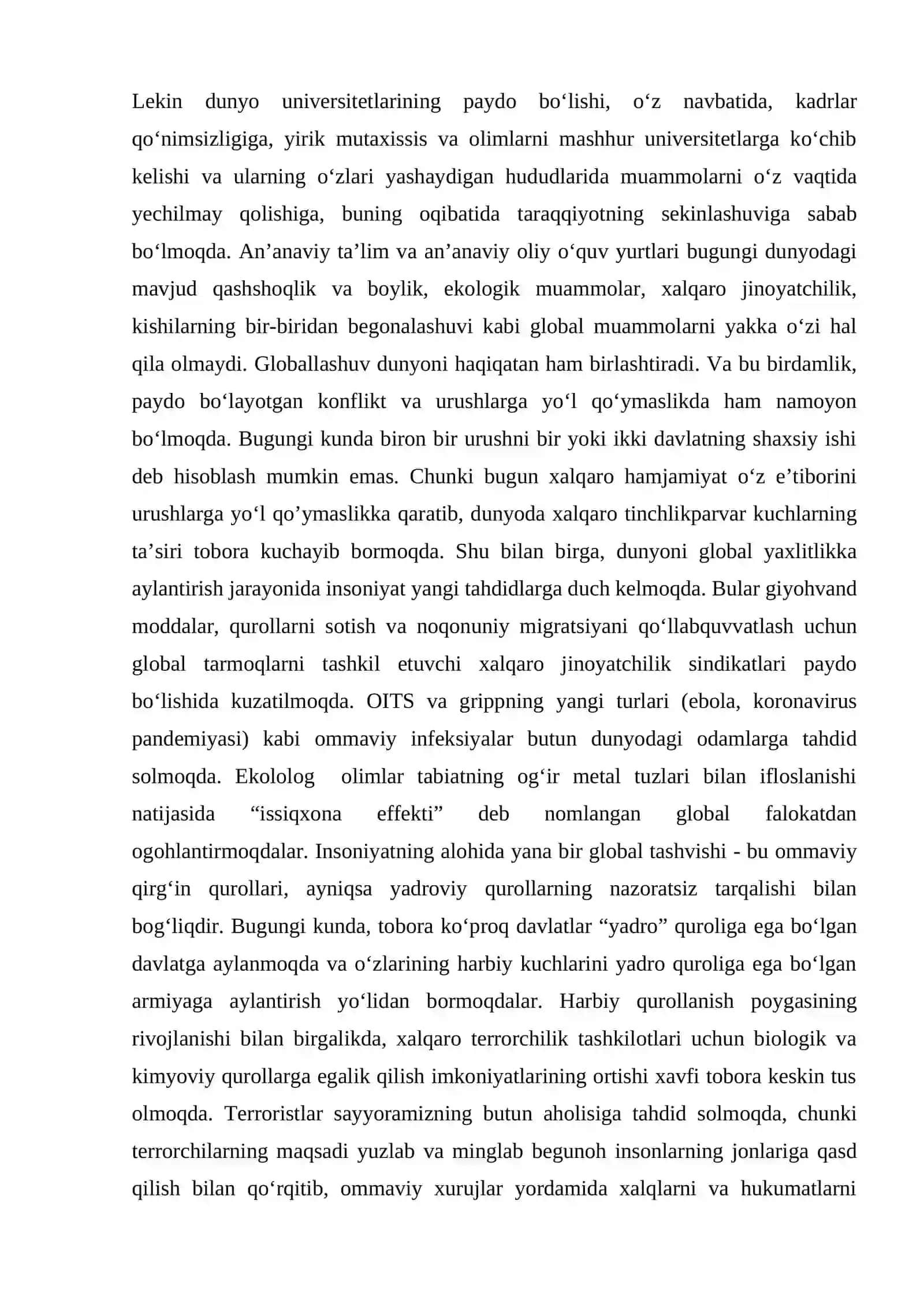 Ijtimoiy ish globalizatsiyasi. O‘zbekistonda ijtimoiy ishning rivojlanishi 4
