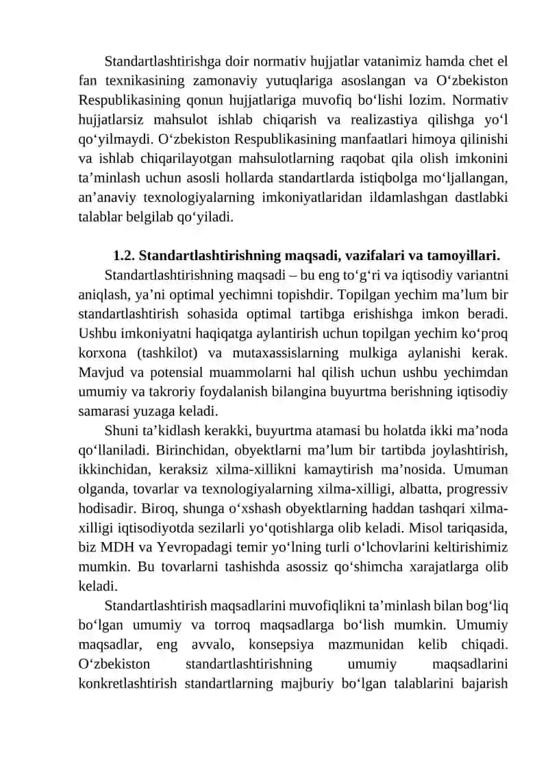TURIZM VA MEHMONDO‘STLIKDA STANDARTLASHTIRISH VA SERTIFIKATLASHNING MAQSAD VA VAZIFLARI 4
