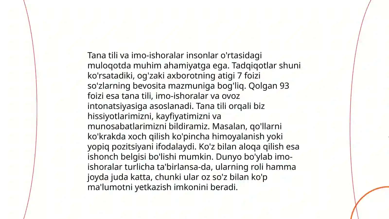 Noverbal muloqot nima va uning boshqa muloqot turlaridan farqi 4