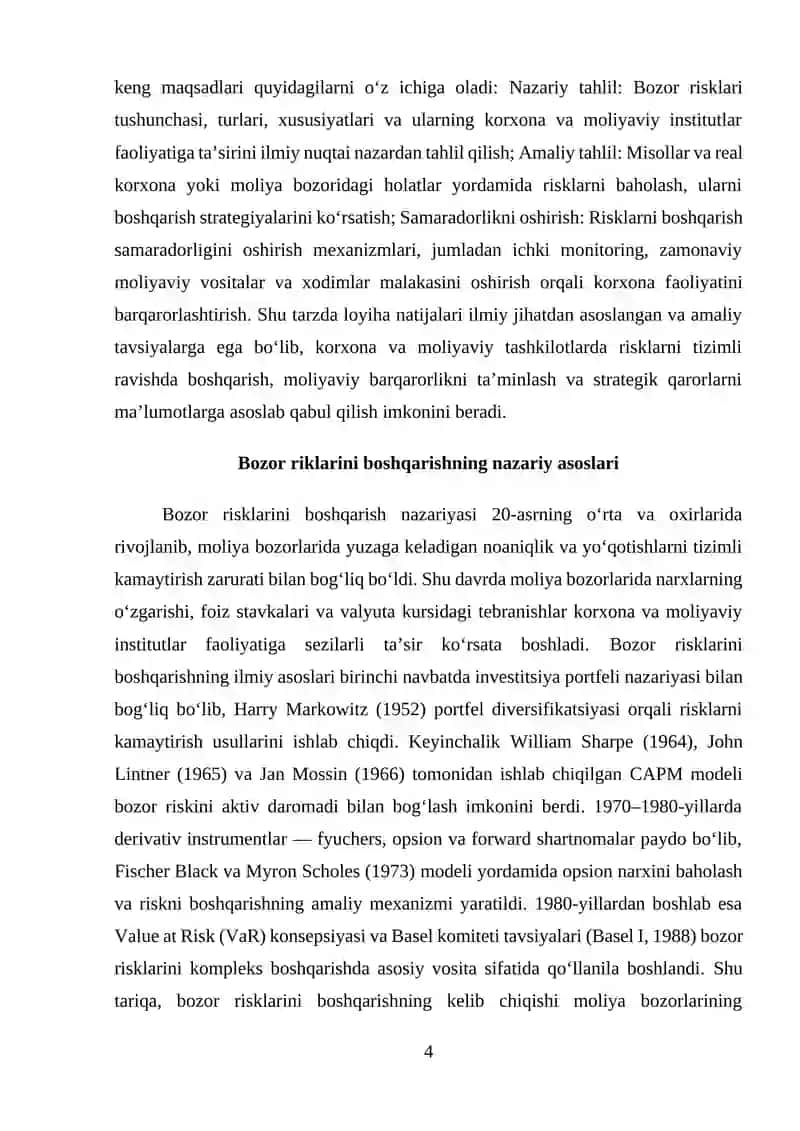 Bozor risklarini boshqarish 4