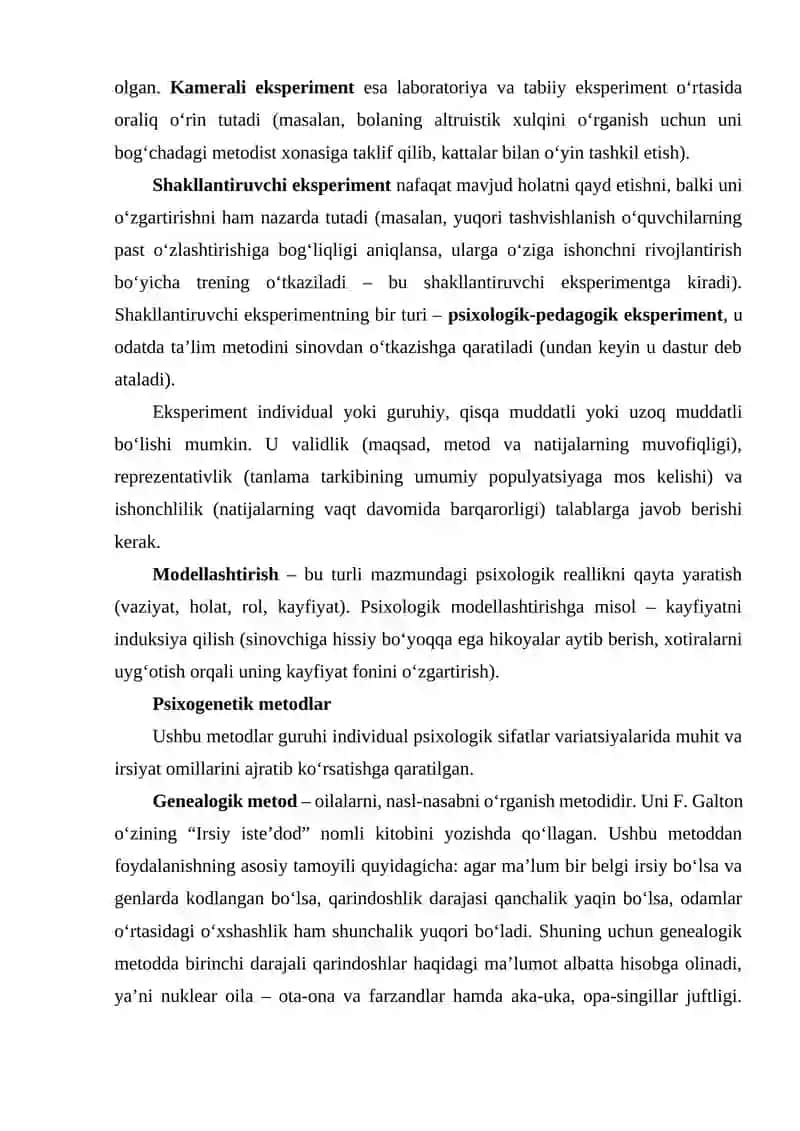 Differensial psixologiyaning vazifalari va tadqiqot metodlari 4