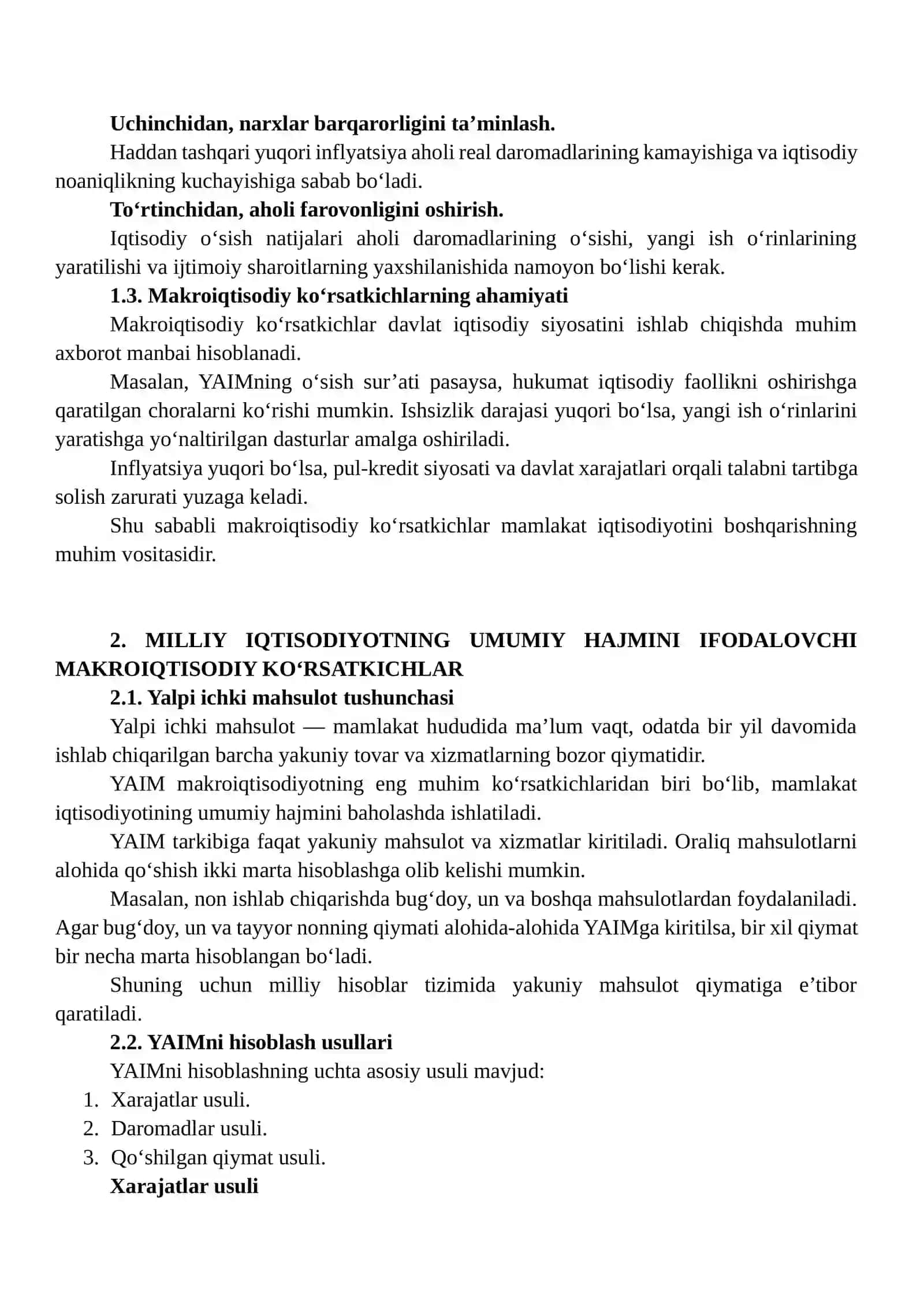 Makroiqtisodiyotning Umumiy Hajm, Daromad va Ish O‘rinlari Kabi Yirik Ko‘rsatkichlari 4