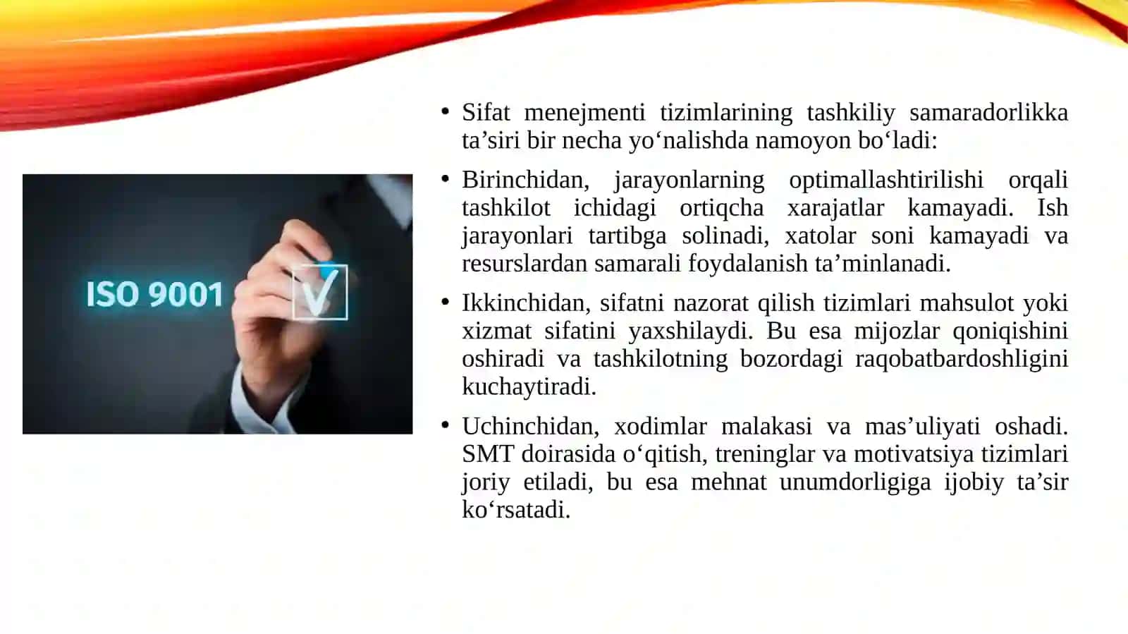 Sifat menejmenti tizimlari va ularning tashkiliy samaradorlikka ta'siri. 4