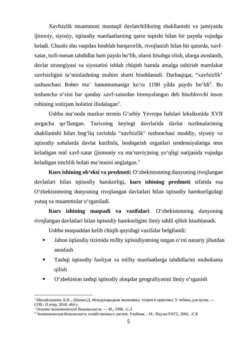 O‘zbekistonning dunyoning rivojlangan davlatlari bilan iqtisodiy hamkorligi 4