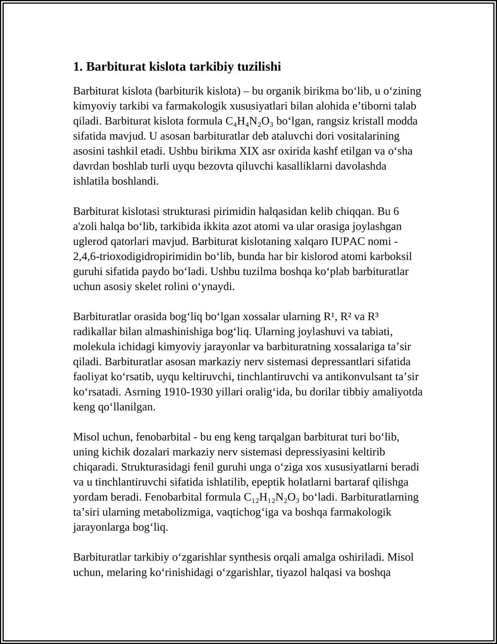 BARBITUR KISLOTA SINTEZ 4