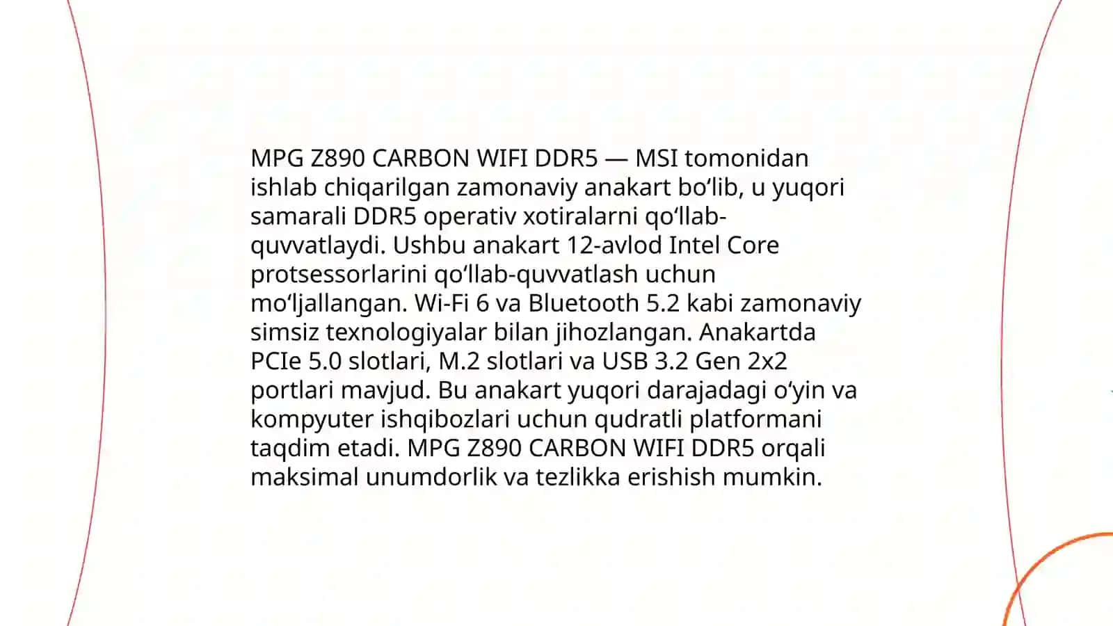 MPG Z890 CARBON WIFI DDR5 4
