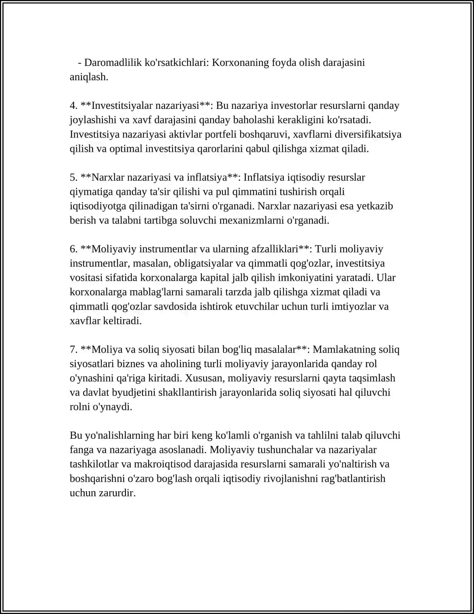 Moliya asoslari faniga kirish va davlat moliyasi 4