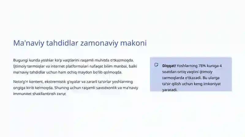 Ma'naviy Xavfsizlik Masalalari: Jamiyatimizning Asosiy Qadriyatlarini Himoya Qilish 4