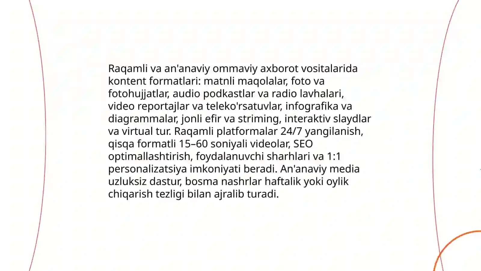 Media makonda axborotni taqdim etish 4