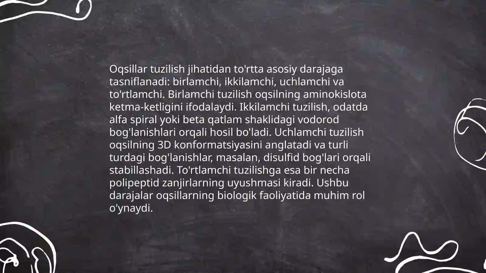 Oqsillar va peptidlar kimyoviy tarkibi 4