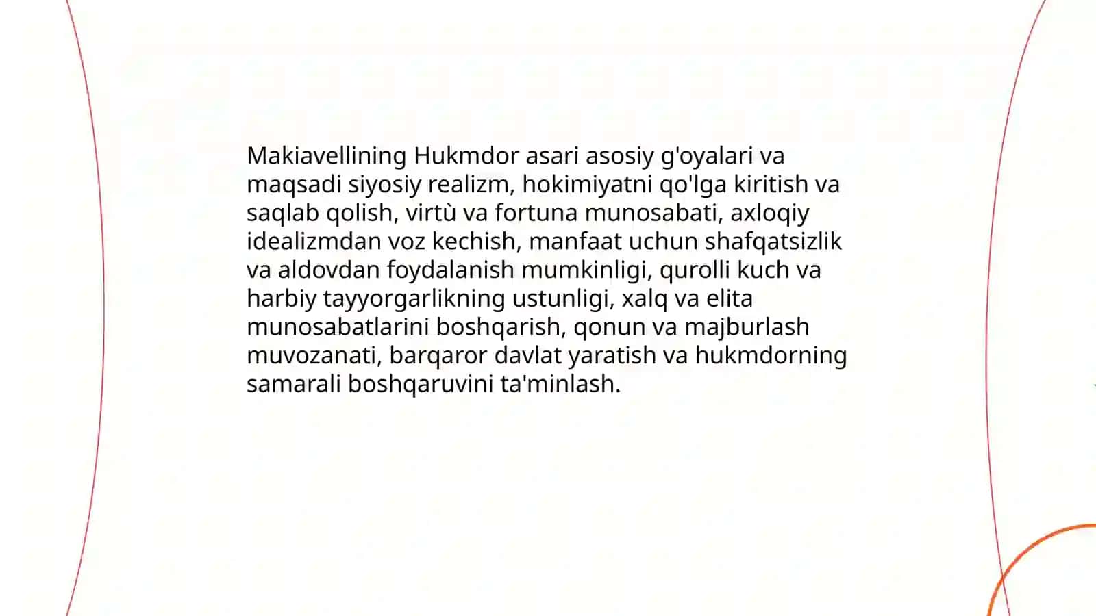 Makiavellining "hukmdor" asari boʻyicha taqdimot 4