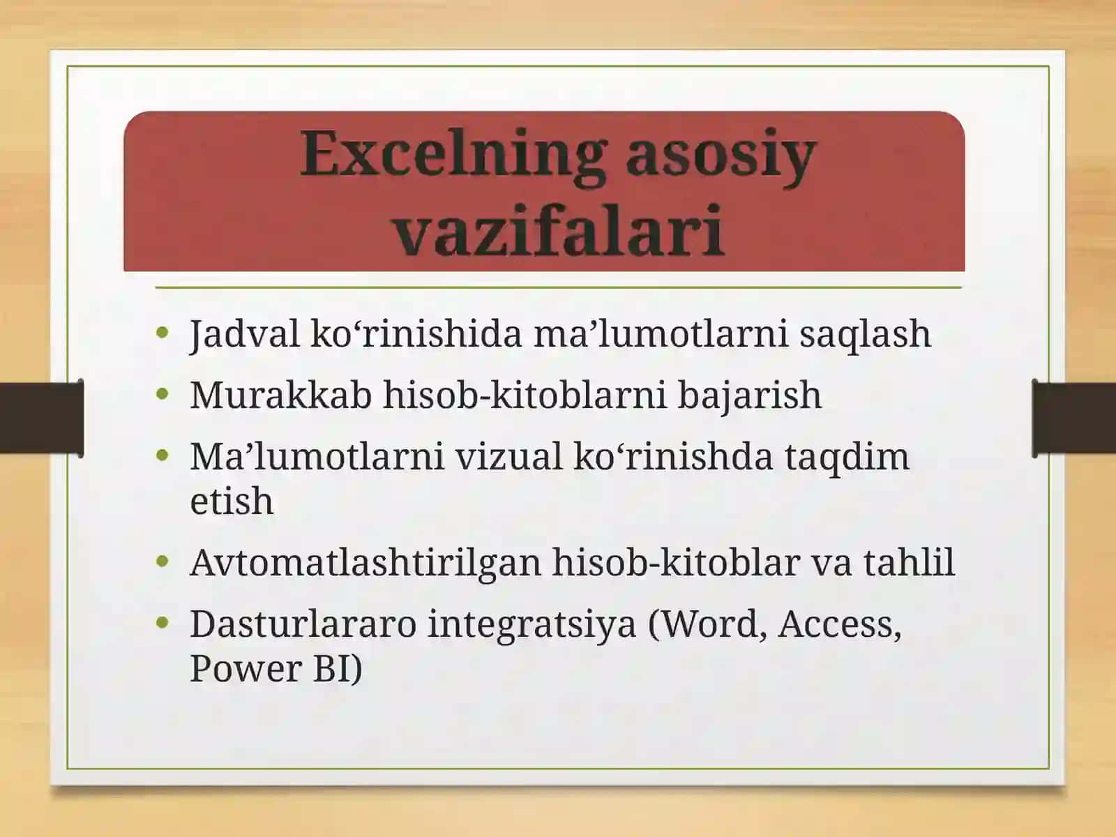 Microsoft Excel – Jadval muharriri 4