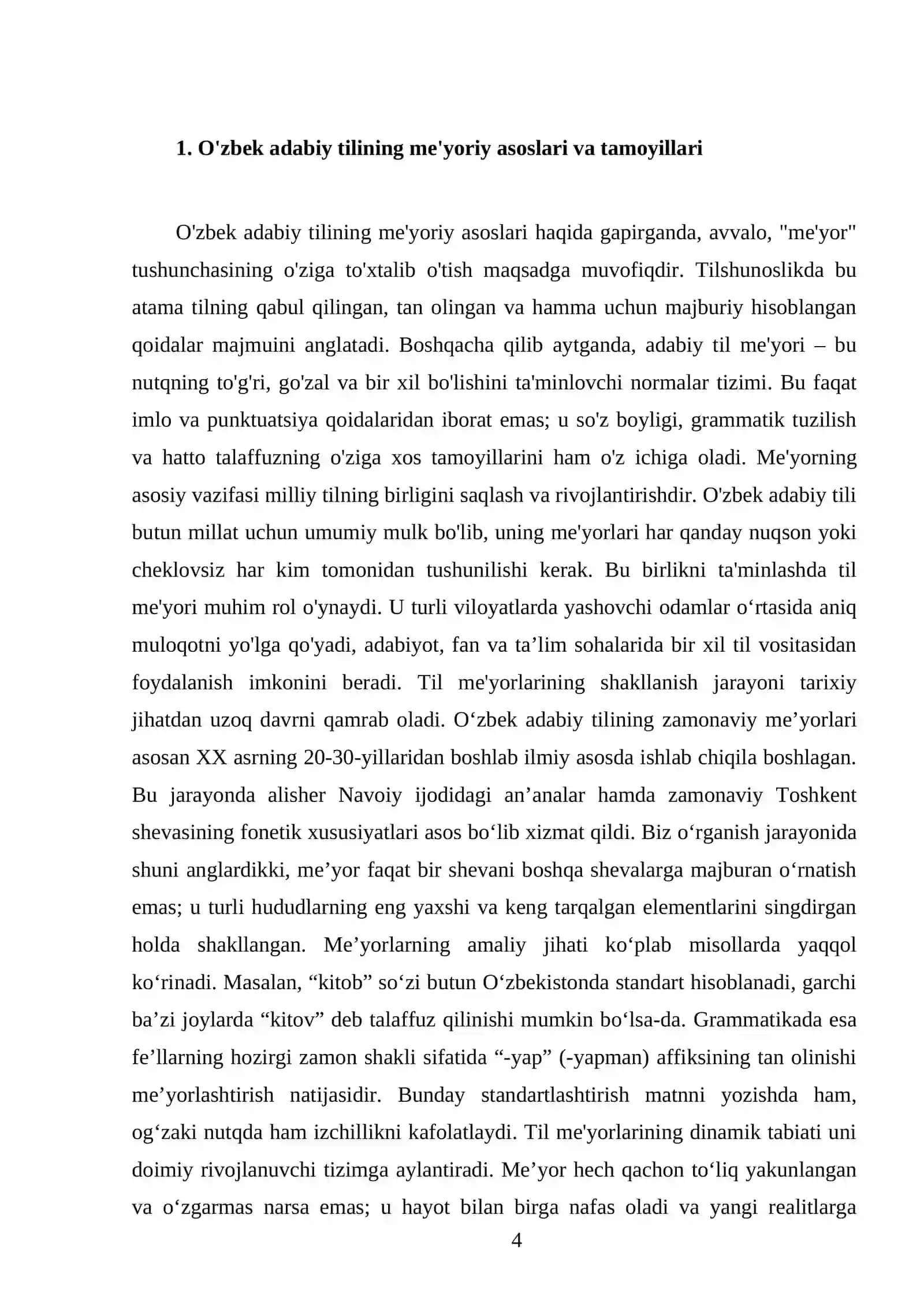 O`zbek adabiy tilining me`yorlari 4