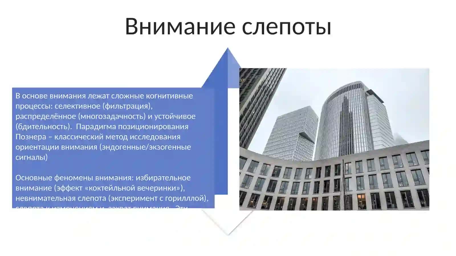 Когнитивные протцессы. Внимание и его основные феномены 4