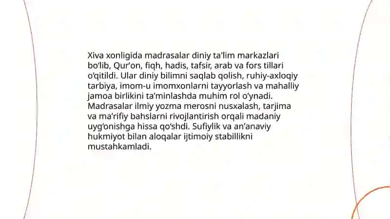 Xiva xonligida madaniy manviy uyğonish 4