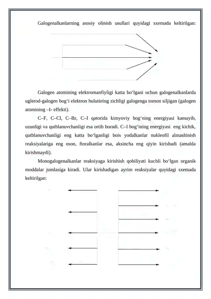 Uglevodorodlarning bir va ko'p galogenli hosilalari 4