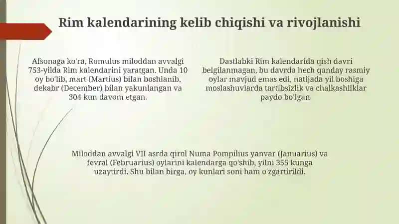 Rim sonlari Rim kalendari 4