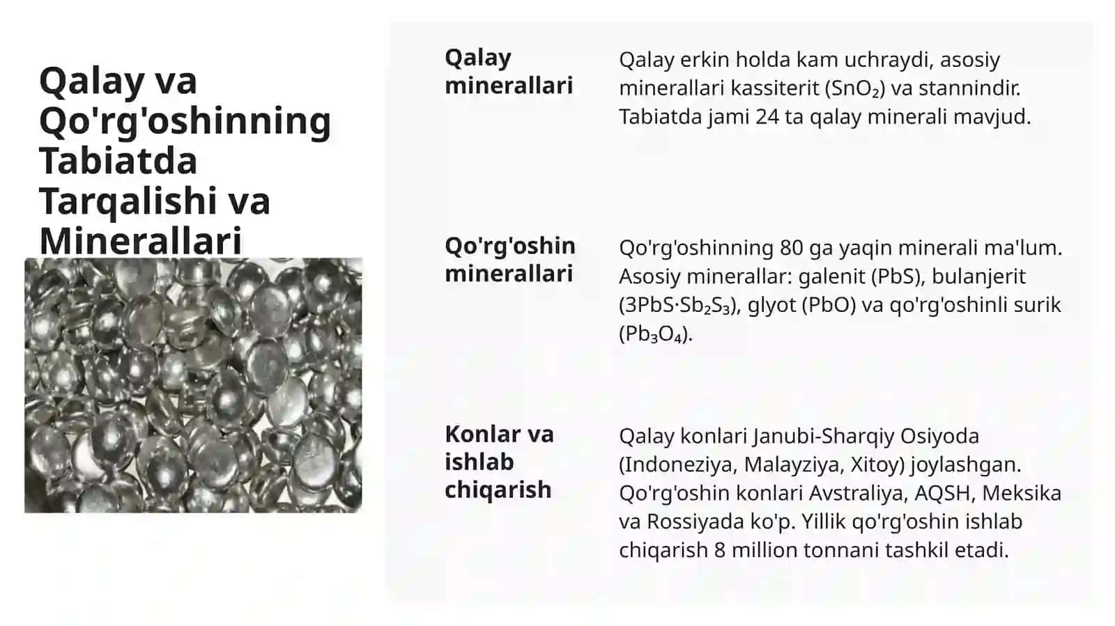 Qalay va Qo'rg'oshin Birikmalari 4