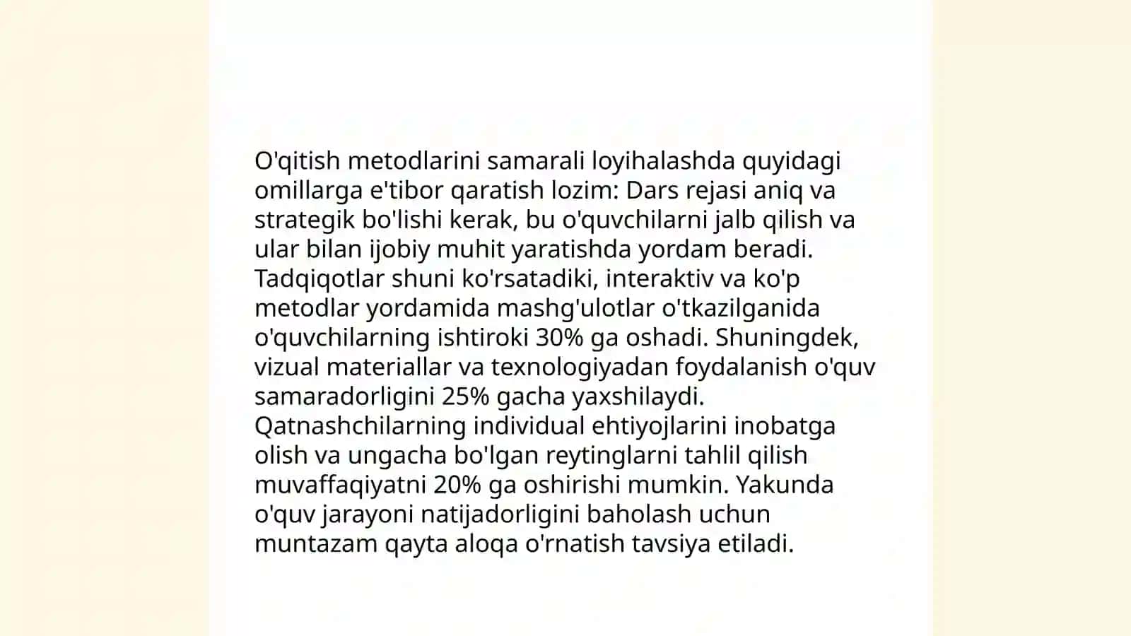 Ta'lim va tarbiya jarayonini tashkil etish va samarali boshqarish asosidagi texnologiyalar 4