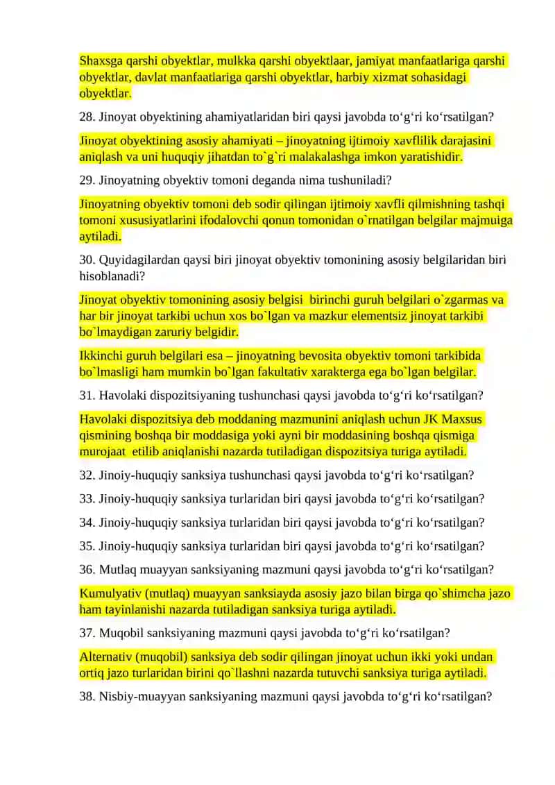 Jinoyat huquqi oraliq savollariga javoblar 4