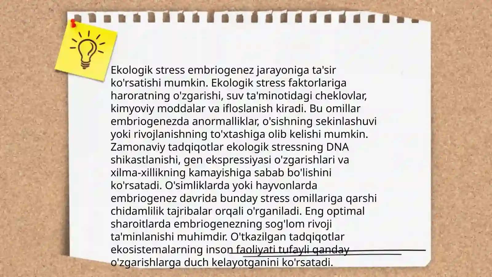 Muhit omillarining embriogenez va tuĝma rivojlanish nuqsonlari shakllanishiga ta'siri. Antropogenezning umumiy savollari 4