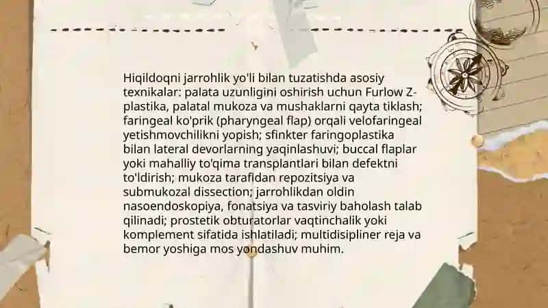 Hiqildoq olib tashlanganda ovozni tiklash va defektning tuzilishi 4