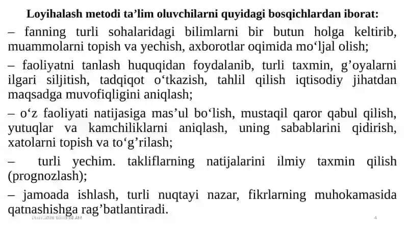 Oʻquv mashg‘ulotida Informatika 4