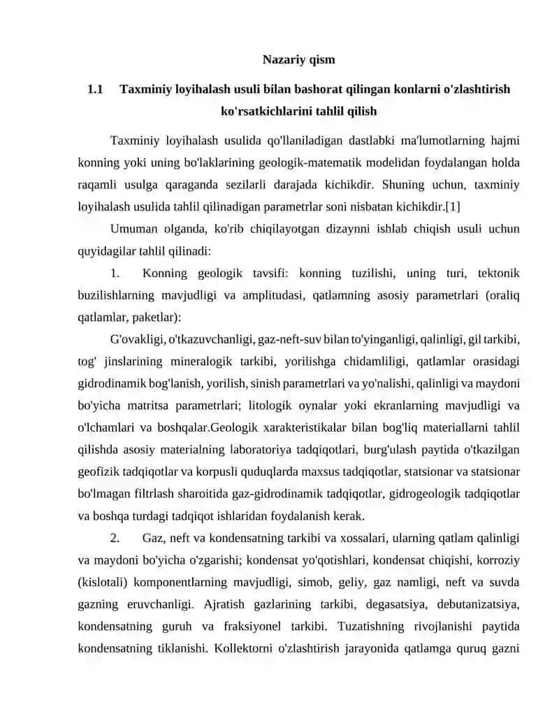 Quduqlar bir tekis joylashtirilganda gaz rejimida o'suvchi va doimiy davrlarda gaz konini ishlash ko'rsatkichlarini aniqlash. 4